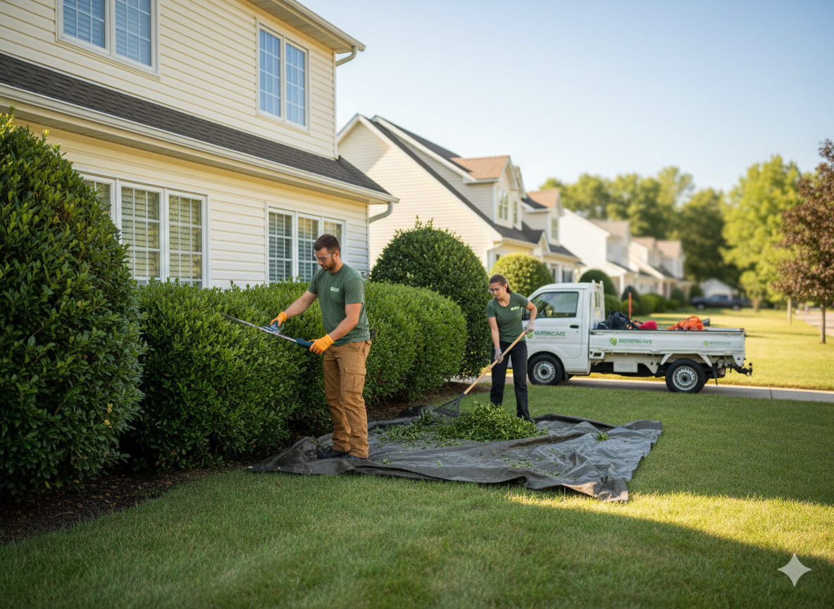 Basic shrub trimming service